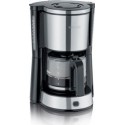 Severin ka4822 cafetiere filtre type, 10 tasses, capacité : 1,4 l, arret automatique, verseuse en verre, 1 000 w, inox / noir SE