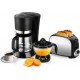 NC Set petit déj - grille pain 2 fentes inox + cafetière 12 tasses + presse-agrumes