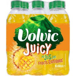 Eau aromatisée Volvic Juicy Fruits exotiques 6x50cl (pack de 6)