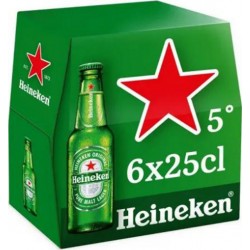 Heineken Bière blonde premium 25cl 5%vol. (pack de 6)
