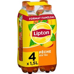 Thé glacé Lipton Ice Tea Pêche 4x1,5L (pack de 4)