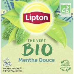 Lipton Thé Vert Bio Menthe Douce x20