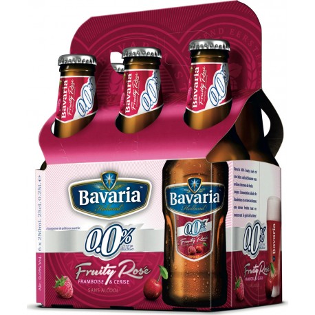 Bavaria fruity rosé bouteille 0%vol pack 25cl (pack de 6)