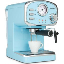Klarstein espressionata gusto - machine à espresso 1100w, réservoir 1l, pression 15 bars - design rétro bleu pastel