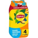 LIPTON Boisson Ice Tea à base de the saveur pêche zéros sucres 1,25L (pack de 4)