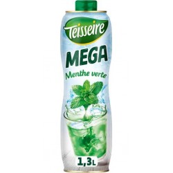 Teisseire Mega Sirop Menthe 1,3L (lot de 3 bouteilles)