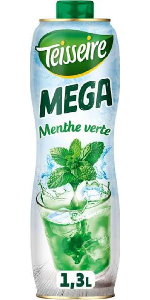 Teisseire Mega Sirop Menthe 1,3L (lot de 3 bouteilles) 