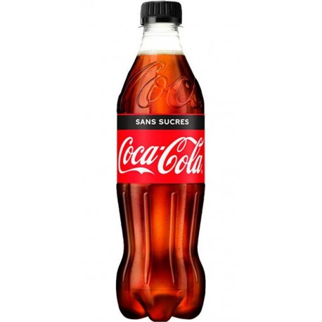 Coca-Cola Soda à base de cola sans sucres 50cl (lot de 4 bouteilles)