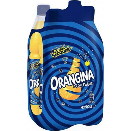 Orangina Boisson gazeuse à l'orange et sa pulpe 50cl (pack de 4)