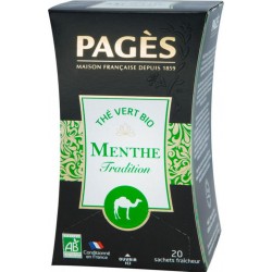 Pages Thé Vert Menthe Tradition Bio x20 sachets