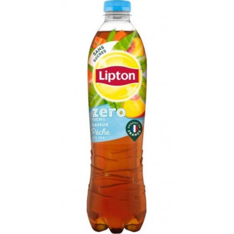 LIPTON Iced tea thé glacé sans sucre pêche zero 1,5L