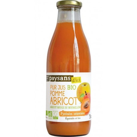 PAYSANS D'ICI PUR JUS DE POMME ABRICOT BIO 75cl 