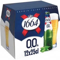 Kronenbourg 1664 sans alcool 0,0% 25cl (pack de 12)