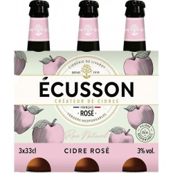 Ecusson Cidre rose naturel 33cl 3%vol. (pack de 3)