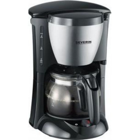 Severin ka4805 cafetiere filtre compacte, 4 tasses 0,46L arret automatique verseuse en verre 650W inox noir