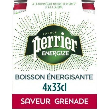 Perrier Energize Eau aromatisée gazeuse Grenade 33cl (pack de 4)