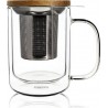 Ogo Living Théière Tisanière Gustave en verre double paroi