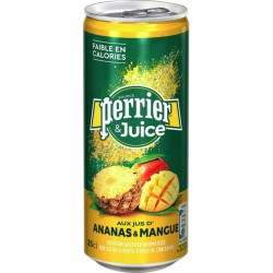 Perrier Juice Ananas Mangue 25cl (lot de 6 packs de 4 soit 24 canettes)