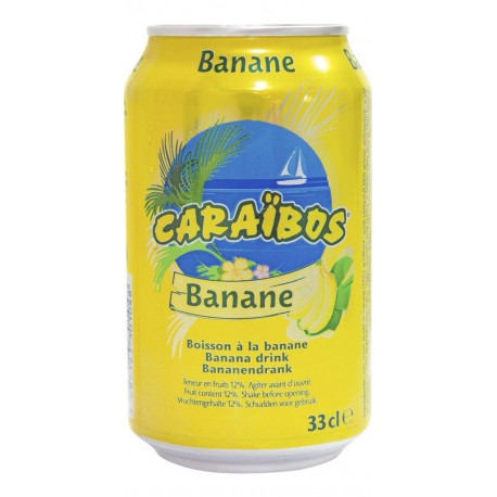 Caraïbos Banane 33cl (lot de 12 canettes)