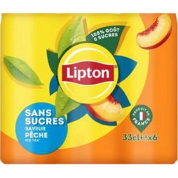 Lipton Ice Tea saveur Pêche Sans Sucres 33cl (pack de 6)