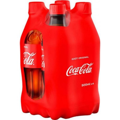 Coca-Cola Soda à base de cola goût original 50cl (pack de 4)