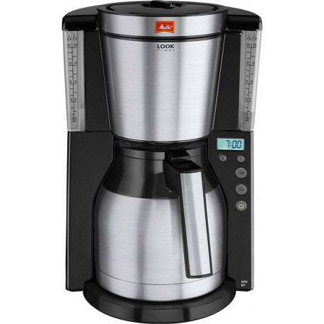 Melitta Cafetière Isotherme Look IV Therm Timer Noir Acier Brossé 1000W 15 Tasses 1011-16