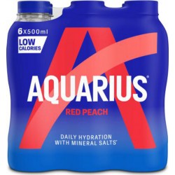 Aquarius Red Blast Peach Pêche Rouge 50cl (lot de 4 packs de 6 soit 24 bouteilles)