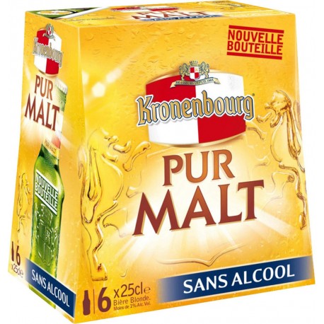 Kronenbourg Bière blonde Pur Malt sans alcool 25cl (pack de 6)