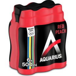 Aquarius Red Blast Peach Pêche Rouge 50cl (lot de 4 packs de 6 soit 24 bouteilles)