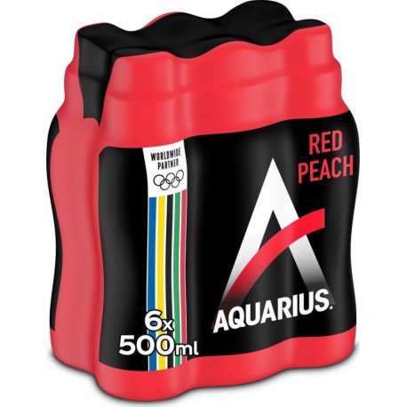 Aquarius Red Blast Peach Pêche Rouge 50cl (lot de 4 packs de 6 soit 24 bouteilles)