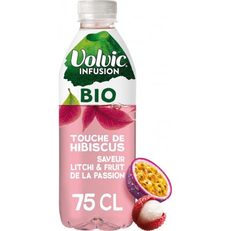 Volvic infusion Litchi Fruit de la Passion BIO 75cl