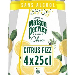 MAISON PERRIER CHIC Boisson Gazeuse Aromatisée Citrus Fizz (pack de 4 canettes de 25cl)