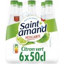 SAINT AMAND Eau gazeuse aromatisée citron vert (pack de 6 bouteilles de 50cL)