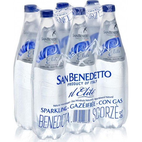 ACQUA MINERALE SAN BENEDETTO Eau pétillante (pack de 6 bouteilles de 1L)