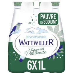 WATTWILLER Eau Minérale Finement Pétillante (pack de 6 bouteilles de 1L)