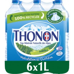 THONON Eau minérale naturelle (pack de 6 bouteilles de 1L)