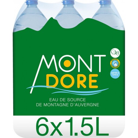 MONT DORE Eau de source (pack de 6 bouteilles de 1,5L)