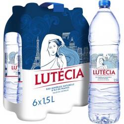 LUTECIA Eau minérale naturelle (pack de 6 bouteilles de 1,5L)