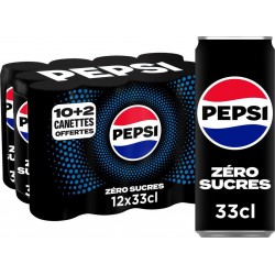 PEPSI Soda Sans Sucres ZERO (pack de 12)