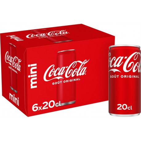 COCA COLA Soda Goût Original COCA-COLA (pack de 6 canettes de 20cL)