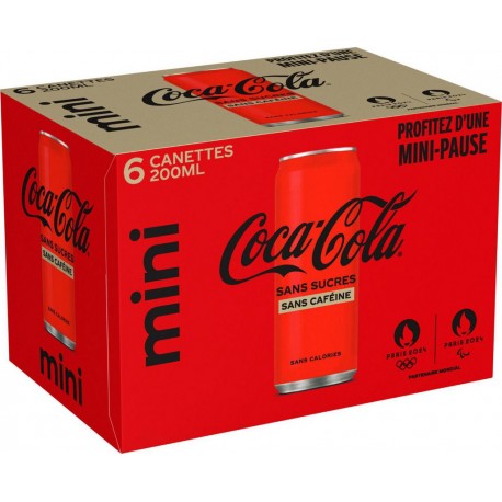 COCA COLA ZERO Soda Sans Sucres Sans Caféine COCA-COLA ZERO (pack de 6 canettes de 20cL)