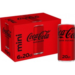 COCA COLA ZERO Soda Sans Sucres COCA-COLA ZERO (pack de 6 canettes de 20cL)