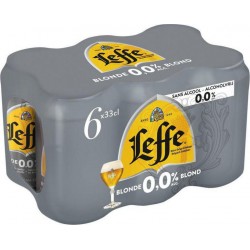 LEFFE Bière Blonde Sans Alcool 0,0% LEFFE (pack de 6 canettes de 33CL)