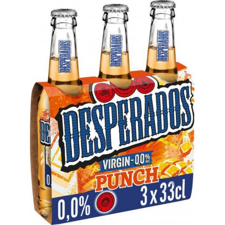 DESPERADOS Bière Sans Alcool Aromatisée Ananas, Mangue et Citron Vert 33cl (pack de 3)