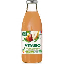 VITABIO Jus de poire xénia et pomme ariane pur bio 75cL