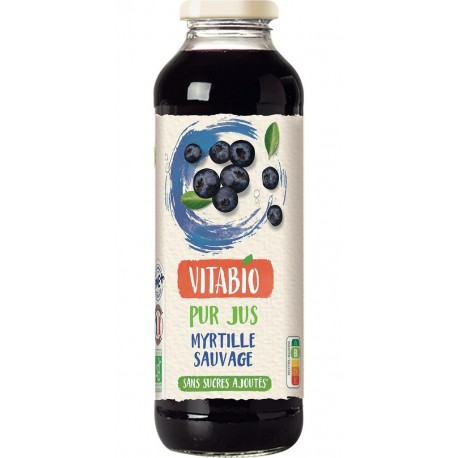 VITABIO Jus myrtille sauvage 100% pur jus sans sucres ajoutés Bio VITABIO 50cl