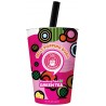 JELLY POPPING BOBA Boisson Bubble Tea Goût Fraise et Pêche le verre de 48cL