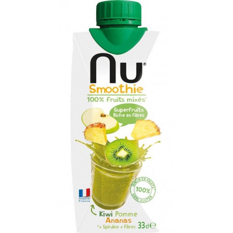 NU Smoothie Kiwi Pomme Ananas la brique de 33cL