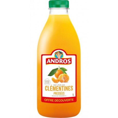 ANDROS Jus De Clémentine Sans Sucres Ajoutés 1L