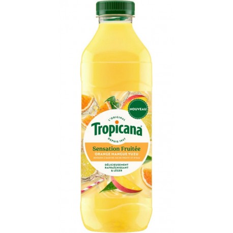 TROPICANA Boisson Sensation Fruitée Orange Mangue Saveur Yuzu 1L